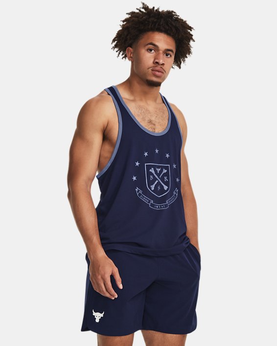 Men's Project Rock Gym Tank in Blue image number 0